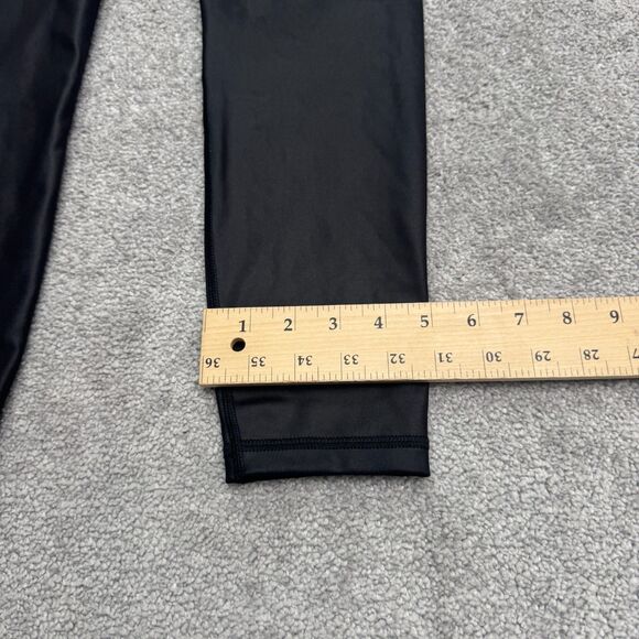 Gap Fit Recycled Power Full Leg Faux Leather Leggings Womens Medium Black 28x26 - Picture 10 of 11